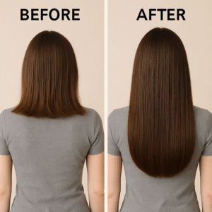 Before & after hair growth comparison.