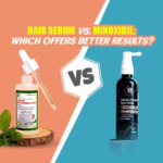 Minoxidil 5% foam bottle next to premium hair growth serum for hair loss treatment comparison